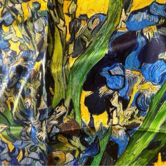 Van Gogh Irises Silk Scarf - Picture 5 of 5